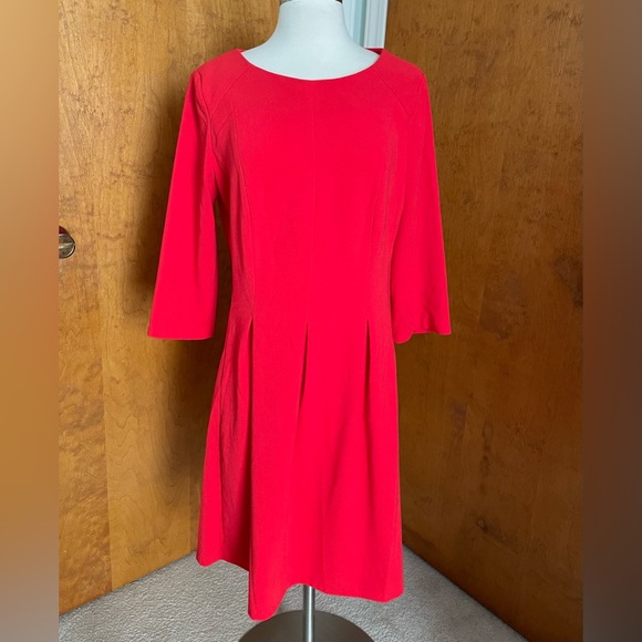 AGB Dress Midi Red 12 Large 3/4 Length Sleeves - Picture 4 of 11